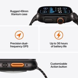 Apple Watch Ultra 2 GPS + Cellular - 49 mm - Caja de titanio negra - Correa negra tipo océano Apple Watch Ultra 2 GPS + Cellular - 49 mm - Caja de titanio negra - Correa negra tipo océano