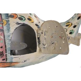 DKD Home Decor Metal fishes 1c24 Decoración Mediterráneo Blanco Multicolor Hierro 8 x 32 x 29 cm (2 Unidades)