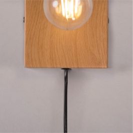 Sato SKD-W1022 Aplique de Pared de Madera y Metal, Lámpara de Lectura para Dormitorio con Casquillo E27, Diseño Moderno y Versátil