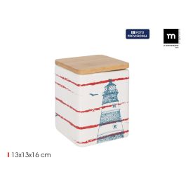 Inde Tarro de Cocina Cuadrado con Tapa de Bambú Colección Faro 13.2 cm Ancho x 13.4 cm Largo x 15.9 cm Alto (24 Unidades) Precio: 162.50000041. SKU: B1FP6EABQA