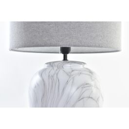 DKD Home Decor Lámpara Sobremesa Moderno Blanco Gris 38 x 58 x 38 cm