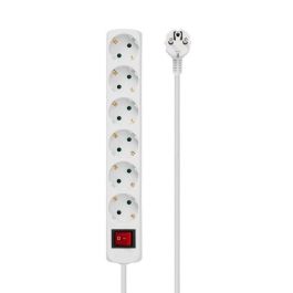 MicroConnect Regleta de Corriente Schuko 6 Tomas 5M Blanca con Interruptor y Protección Infantil