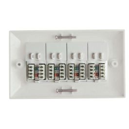 Lanview CAT6 Placa Frontal 4 Puertos Tipo UK Precargada 146x86mm