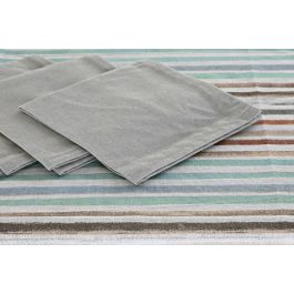 DKD Home Decor 2 Sets de Mantel y Accesorios de 5 Piezas Urban Colección Casablanca 2022 Azul Celeste Gris Poliéster 150x150 cm