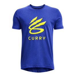 Camiseta de Manga Corta Hombre Under Armour Curry Lightning Logo Azul