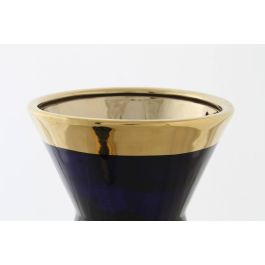 DKD Home Decor Jarrón Shabby Margot Porcelana Multicolor Azul 19 x 19 x 36 cm