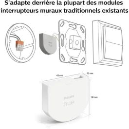 Módulo de interruptor de pared de Philips Hue, 2, White Pack funciona con Alexa, Google Assistant y Apple HomeKit Módulo de interruptor de pared de Philips Hue, 2, White Pack funciona con Alexa, Google Assistant y Apple HomeKit