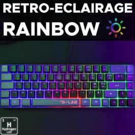 The G-Lab KEYZ-HYDRO-BKG/FR Teclado Gaming 60% Membrana Teclas Negro Gris