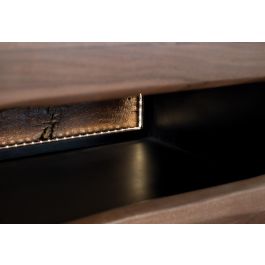 GINER Y COLOMER Mueble TV de Madera de Acacia Natural y Negro, 180 cm, 3 Cajones