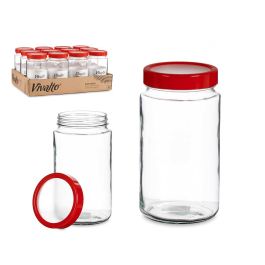 Bote Cristal 2L Transparente Tapa Roja Vivalto 11X21CM (12 Unidades) Precio: 39.79000058. SKU: B1BAYB9BNS