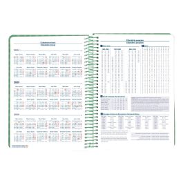 Agenda Espiral Liderpapel Syros A5 2025 Dia Pagina Color Verde Papel 60 gr