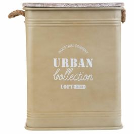 Cesto para la Ropa Sucia Alexandra House Living Urban Beige Cáñamo Metal Madera de abeto