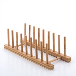 Soporte para Platos Natural Bambú 34 x 12,5 x 12 cm
