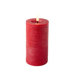 Lumineo Vela LED de Cera Roja, Efecto Llama, Superficie Rústica Ø7x15 cm, Luz Cálida, Temporizador Precio: 5.50000055. SKU: B18NYHP72X