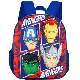KARACTERMANIA Mochila 3D The Four Vengadores Avengers Marvel preescolar 31cm con relieve frontal