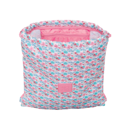 Bolsa Mochila con Cuerdas Moos Flores Multicolor 35 x 40 x 1 cm