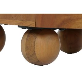 DKD Home Decor Mesita de Noche Item Home Acacia Ratan Marron Oscuro Natural 40 x 50 x 50 cm