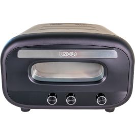 UNOLD 68805 Don Alfredo - Horno de Pizza Eléctrico Digital, 1 Pizza (30 cm, Hasta 450 °C), Piedra de Cocina, Negro y Acero Inoxidable, 1700 W