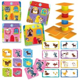 Lisciani Giochi Carotina Baby - 4 Juegos en 1: Truco, Lógica, Memo, Puzzle - 25 Piezas de Colores para Apilar - Niños y Niñas +12 Meses