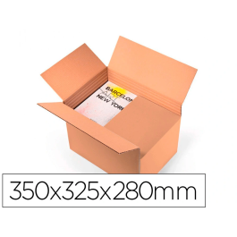 Q-connect Caja para embalar ultra resistente regulable en altura, cartón canal doble 7 mm, color Kraft, 350x325x280 mm