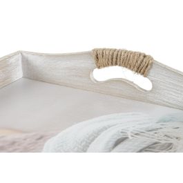 DKD Home Decor Bandeja Scandi de MDF Color Beige, Set de 2 Unidades, Medidas: Ancho 40 x Largo 30 x Alto 6 cm