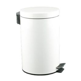 Papelera Pedal 12 L Inox Blanco