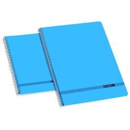 Cuaderno ENRI Tapa blanda Azul 80 Hojas 4 mm Cuarto (10 Unidades)
