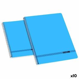 Cuaderno ENRI Tapa blanda Azul 80 Hojas 4 mm Cuarto (10 Unidades)