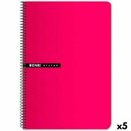 Cuaderno ENRI Cuadriculado Rojo Din A4 (5 Unidades)