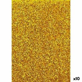 Papel Fama Glitter Goma Eva Dorado 50 x 70 cm (10 Unidades)