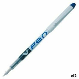 Boligrafo de tinta líquida Pilot V Pen Pluma de Caligrafía Desechable Azul 0,4 mm (12 Unidades)