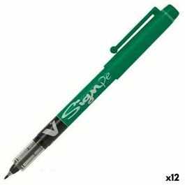 Boligrafo de tinta líquida Pilot V Sign Verde 0,6 mm (12 Unidades)