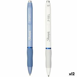 Bolígrafo de gel Sharpie S-Gel Blanco Azul 0,7 mm (12 Unidades)