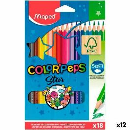 Lápices de colores Maped Color' Peps Star Multicolor 18 Piezas (12 Unidades) Precio: 37.94999956. SKU: S8424901
