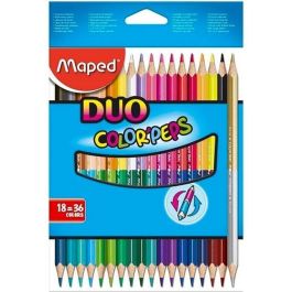 Lápices de colores Maped Duo Color' Peps Multicolor 18 Piezas Doble punta (12 Unidades)
