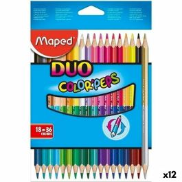 Lápices de colores Maped Duo Color' Peps Multicolor 18 Piezas Doble punta (12 Unidades)