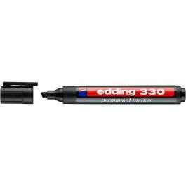 Rotulador Edding Marcador Permanente 330 Negro Punta Biselada 1-5 mm Recargable 10 unidades