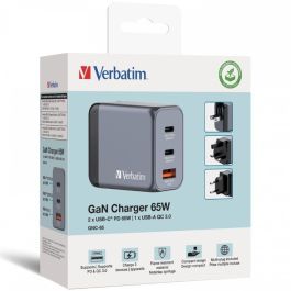 Cargador de Pared Verbatim GNC-65 Negro 65 W Universal (10 Unidades) Cargador de Pared Verbatim GNC-65 Negro 65 W Universal (10 Unidades)
