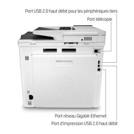 HP Color LaserJet Enterprise M480f - Impresora Multifunción Láser Color con Escáner, Fax, 27 ppm, Duplex, Pantalla Táctil 4.3", 2 GB RAM, HP Sure Start