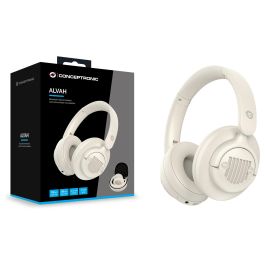 Conceptronic Auriculares Inalámbricos ALVAH02C Crema con Cancelación de Ruido Activa (ANC) y Bluetooth 5.4