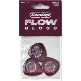 Dunlop Púas Flow Gloss 3 Mm - Pack De 3 Dunlop Púas para Guitarra