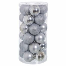 Bolas de Navidad Plateado Plástico Purpurina 6 x 6 x 6 cm (30 unidades) Precio: 14.95000012. SKU: B1JCYW39VL