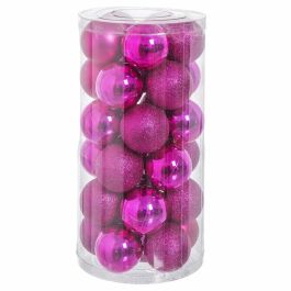 Bolas de Navidad Fucsia Plástico Purpurina 6 x 6 x 6 cm (30 unidades) Precio: 14.95000012. SKU: B1F4C6RD78