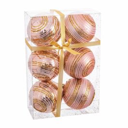 Bolas de Navidad Rosa Plástico Espiral 8 x 8 x 8 cm (6 Unidades) Precio: 10.95000027. SKU: B1592QJD36