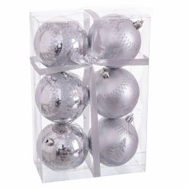 Bolas de Navidad Plata Plástico Ciervo 8 x 8 x 8 cm (6 Unidades) Precio: 10.95000027. SKU: B1ASH2CD78