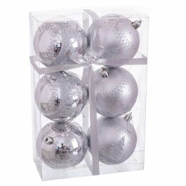 Bolas de Navidad Plata Plástico Ciervo 8 x 8 x 8 cm (6 Unidades) Precio: 7.49999987. SKU: B1ASH2CD78