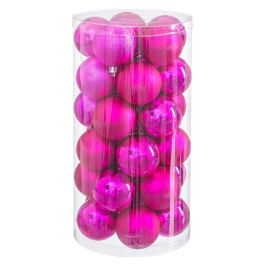 Bolas de Navidad Fucsia Plástico Ø 6 cm (30 unidades)