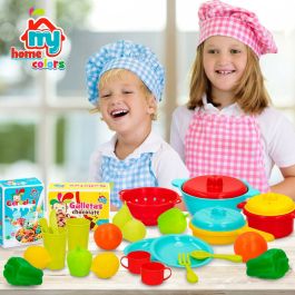 Set de Alimentos de Juguete Colorbaby Menaje y utensilios de cocina 31 Piezas (6 Unidades)