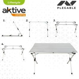 Mesa Plegable Aktive Plateado Aluminio 110 x 70 x 70 cm (4 Unidades)