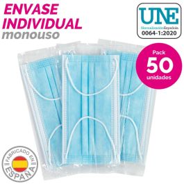 Caja de mascarillas higiénicas SensiKare 50 Piezas (12 Unidades)